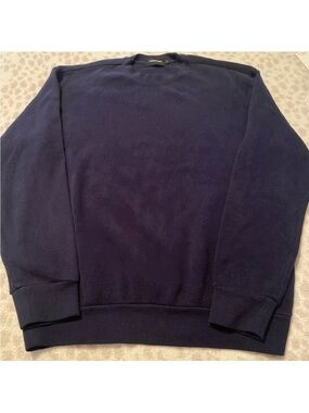 Talentless Vintage Navy Waffle Knit Crewneck Sweatshirt Size Large